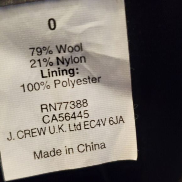 J CREW Stadium Cloth Wool Coat Size 0 - Picture 5 of 5